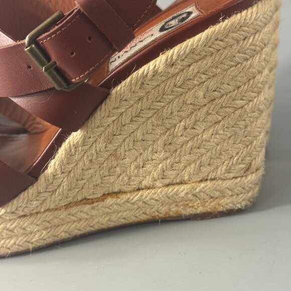 Lanvin Brown Espadrille Wedge Heel Platform Sandals, Size 37 - Picture 6 of 15